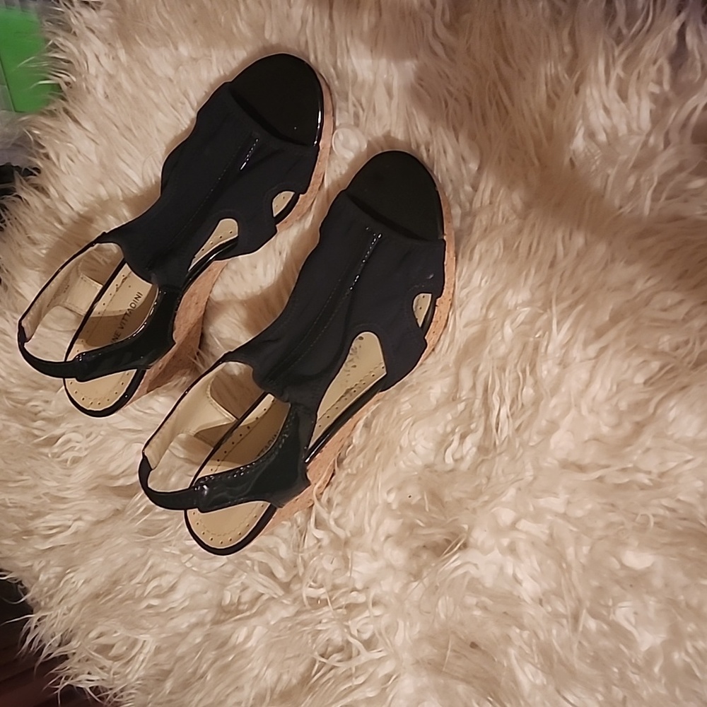 Black Dress Wedge Sandles